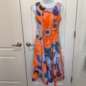 J Peterman Floral Bloom Sleeveless Mid Dress
